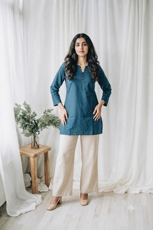 BLUE SHORT KURTI-6115