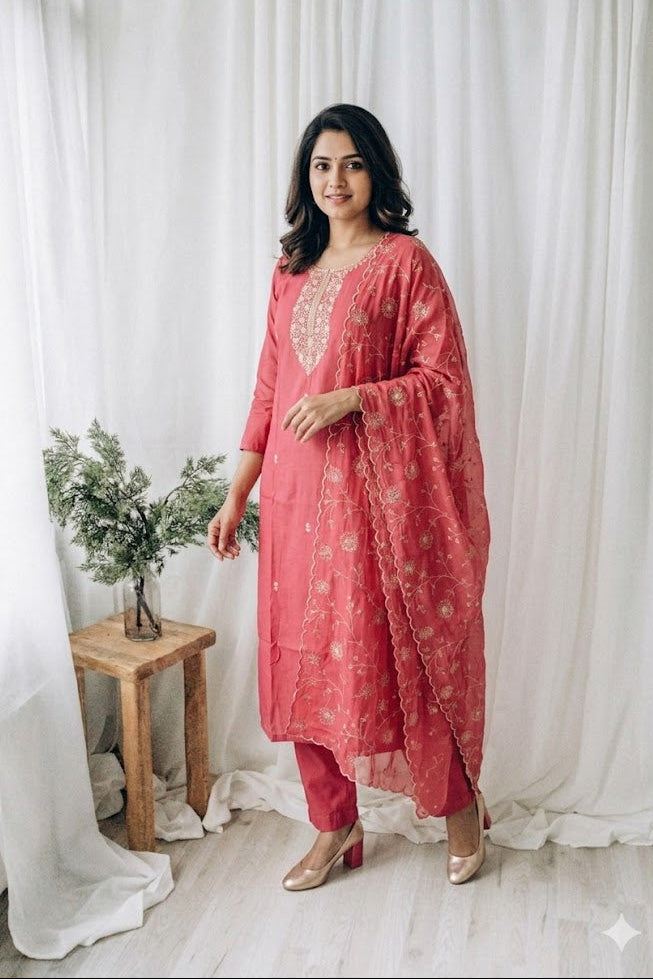 DUSTY ROSE ETHNIC SUIT-1018
