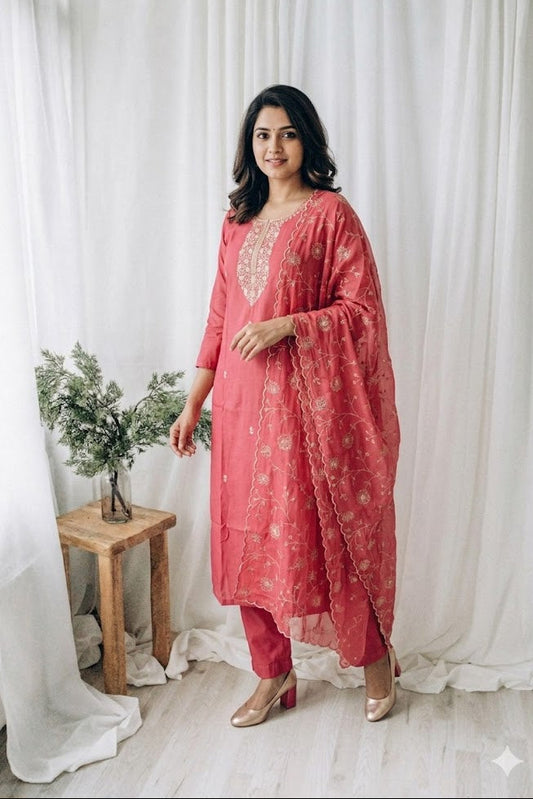 DUSTY ROSE ETHNIC SUIT-1018