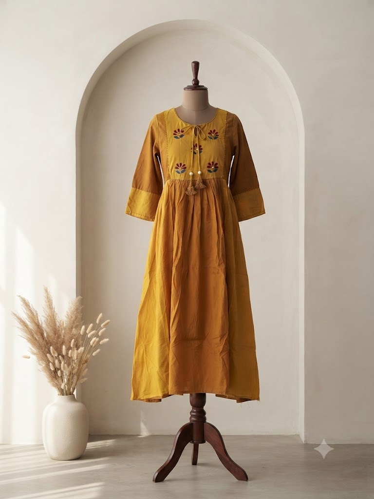YELLOW MUL COTTON COORDSET-0164