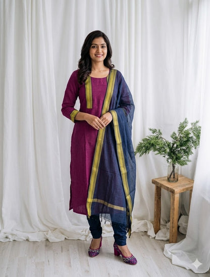 DESI LOOM PINK KURTI SET-1587