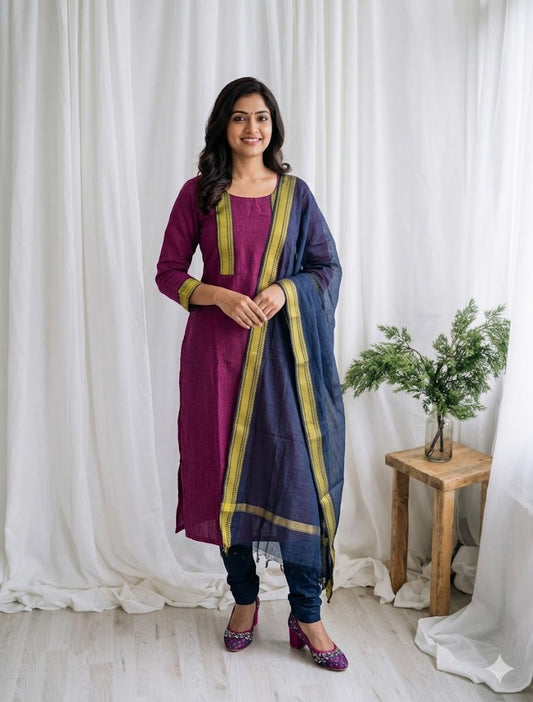 DESI LOOM PINK KURTI SET-1587