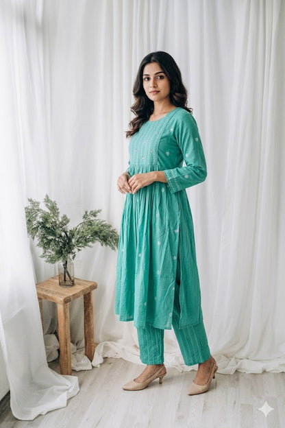 MIRA LOOM AQUA GREEN COORDSET-0085