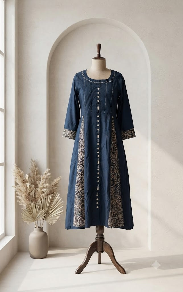 BLUE KALAMKARI COORDSET-0162