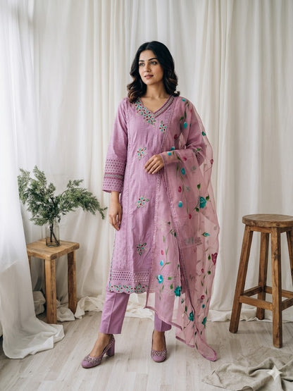 PINK HAKOBA KURTI SET-1466