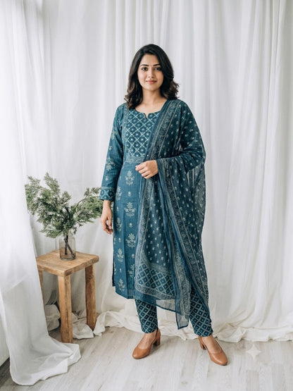 BLUE PRINT KURTI SET-1654