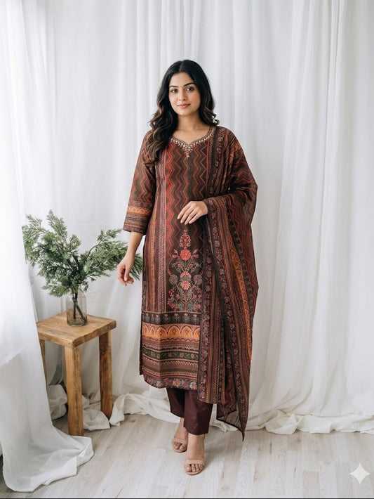 EARTHY BLOOM ETHNIC SUIT-1172