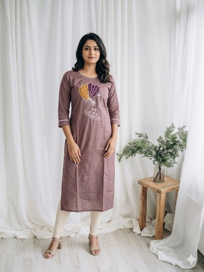LOOMIRA MAUVE PINK KURTI-6065