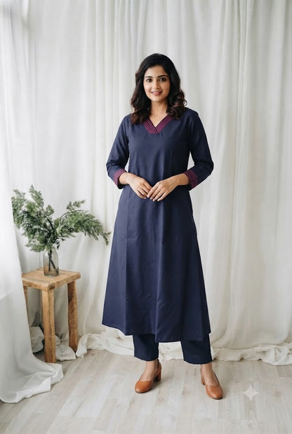 BLUE COTTON COORDSET-0139