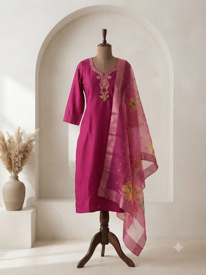 MAGENTA MAJESTIC ETHNIC SUIT-1176
