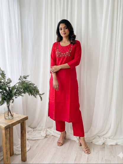 PINK SILK HW CO-ORD SET-0032