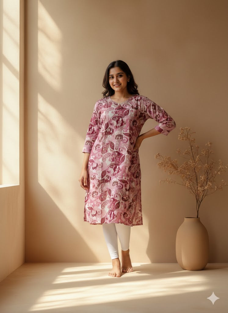 PINK MEADOW KURTI-6027