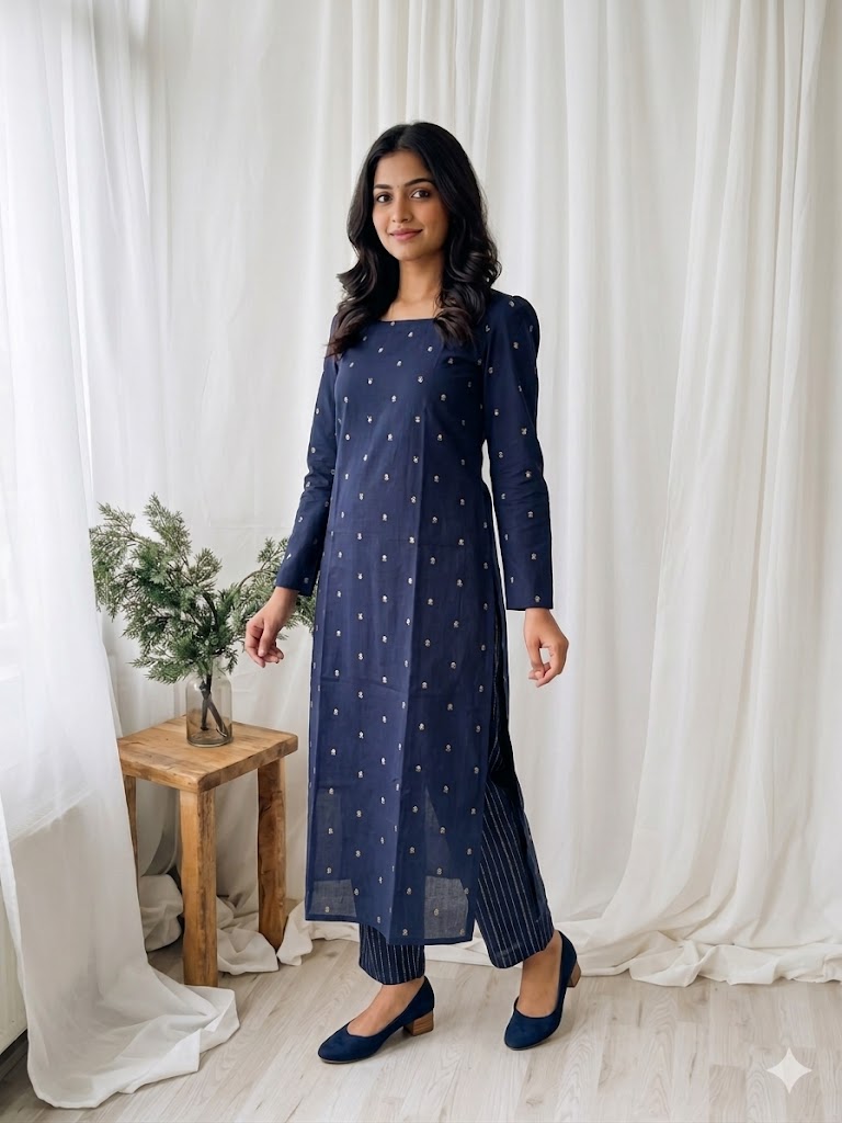 CLASSIC NAVY BLUE COORD SET-0052