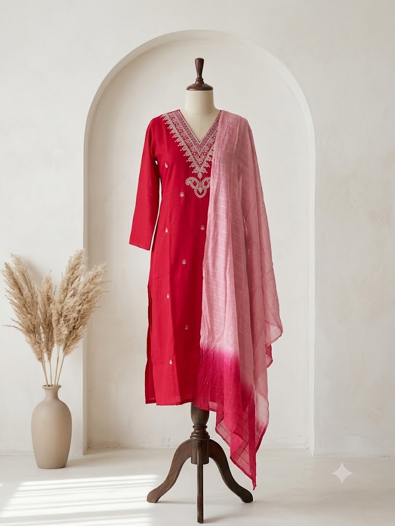 PINK SILK ETHNIC SUIT-1119