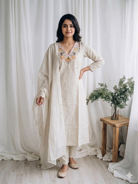 KHADI DAISY KURTI SET-1565