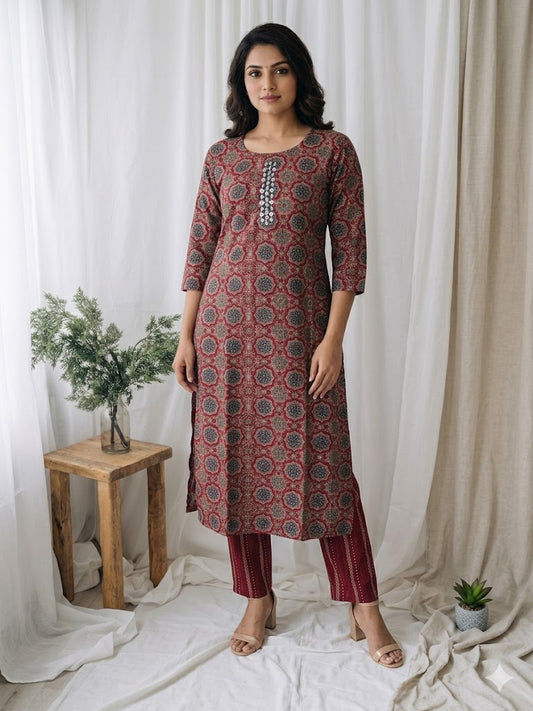 REGAL AJRAKH CO-ORD SET-0036