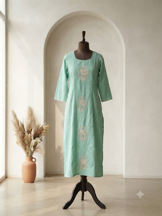 BLUE MUL COTTON KURTI-6071