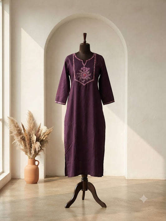 LOOMIRA PURPLE KURTI-6063