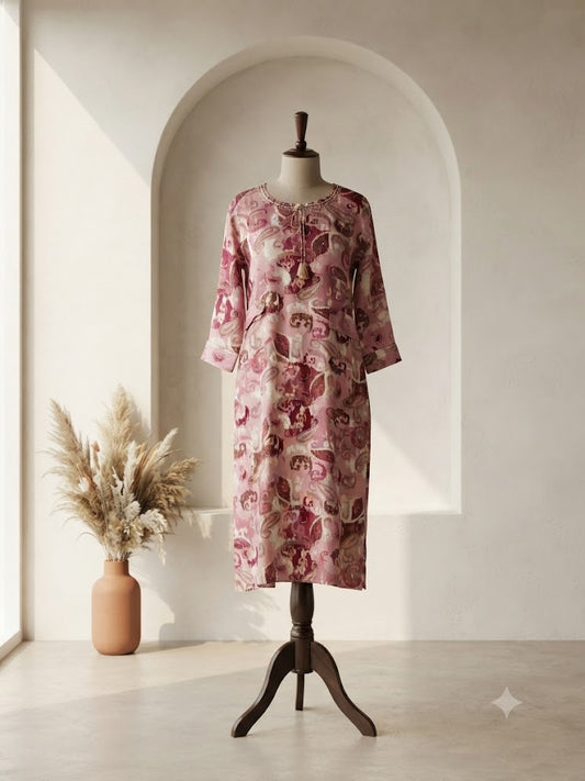 PINK MEADOW KURTI-6027