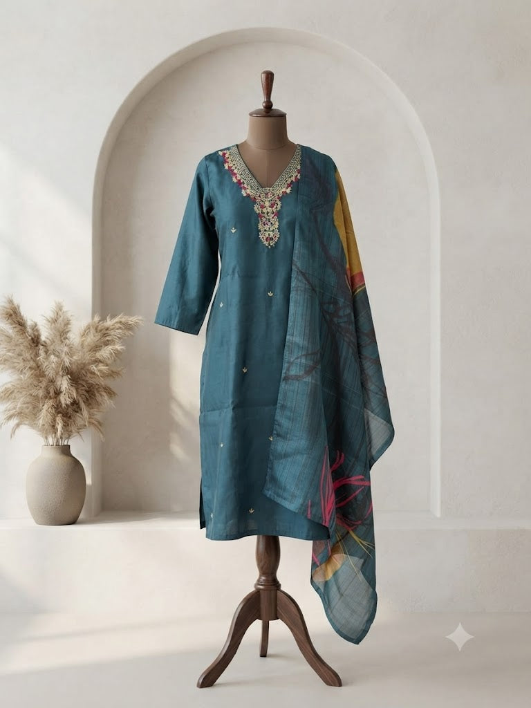MIDNIGHT BLOOM ETHNIC SUIT-1193