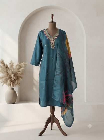 MIDNIGHT BLOOM ETHNIC SUIT-1193