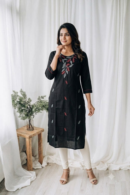 BLACK LEAF KURTI-6084