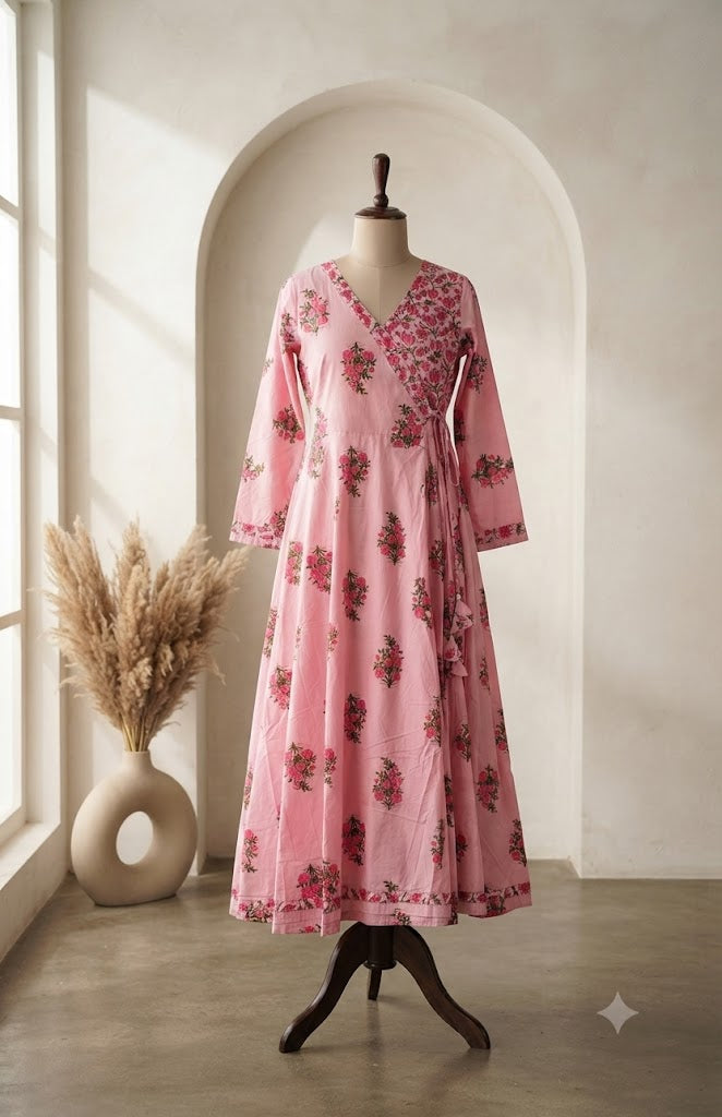 PINK FLORAL KURTI-3030
