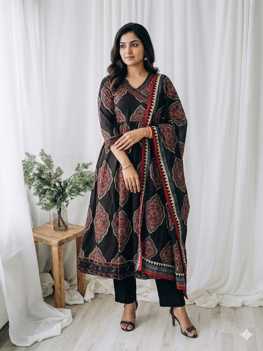REGAL BLACK KURTI SET-2010