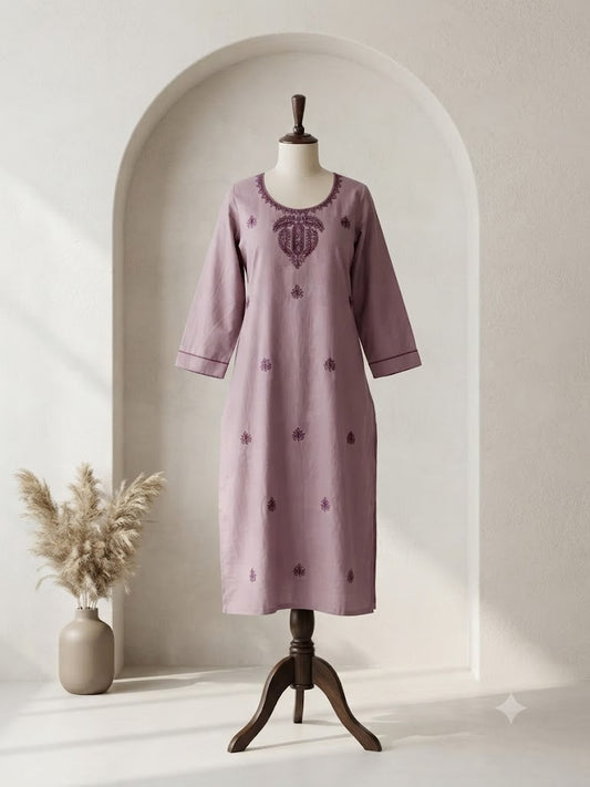 LAVENDER THREAD KURTI-6087