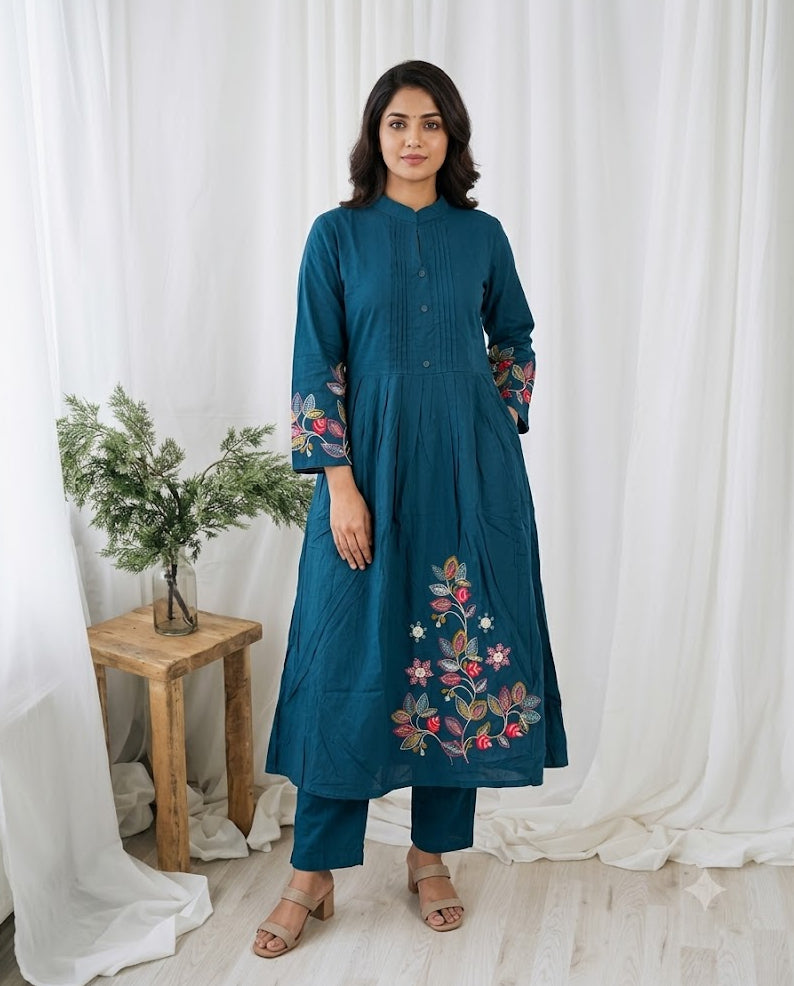 BLUE ALINE COORDSET-0123