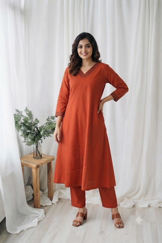 RUST COTTON COORDSET-0139