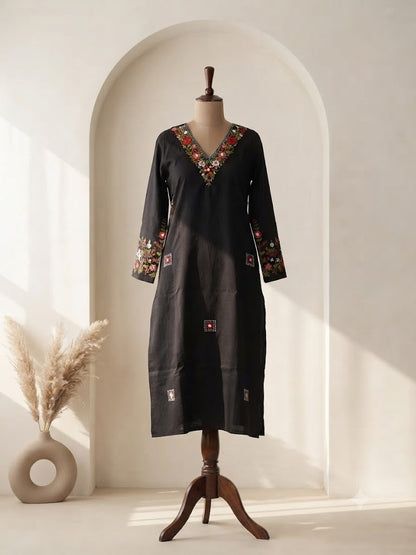 BLACK COTTON COORDSET-0156