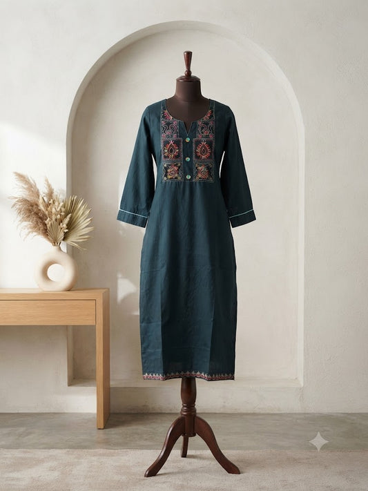 BLUE YOKE KURTI-6083