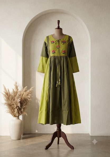 GREEN MUL COTTON COORDSET-0164