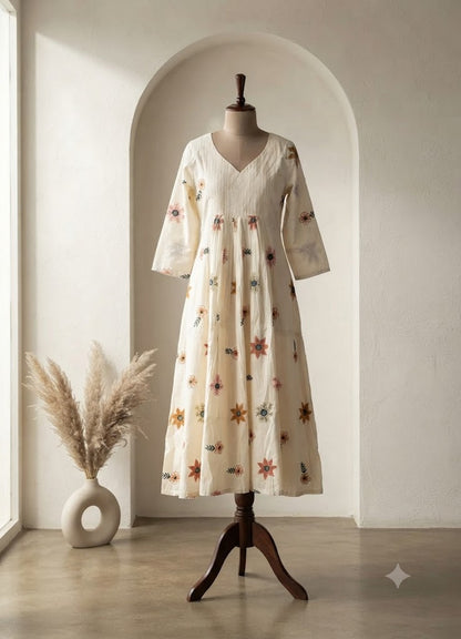 CREAM FLORAL COORDSET-0150