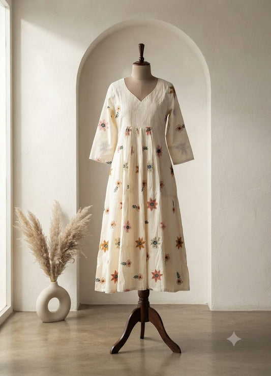 CREAM FLORAL COORDSET-0150