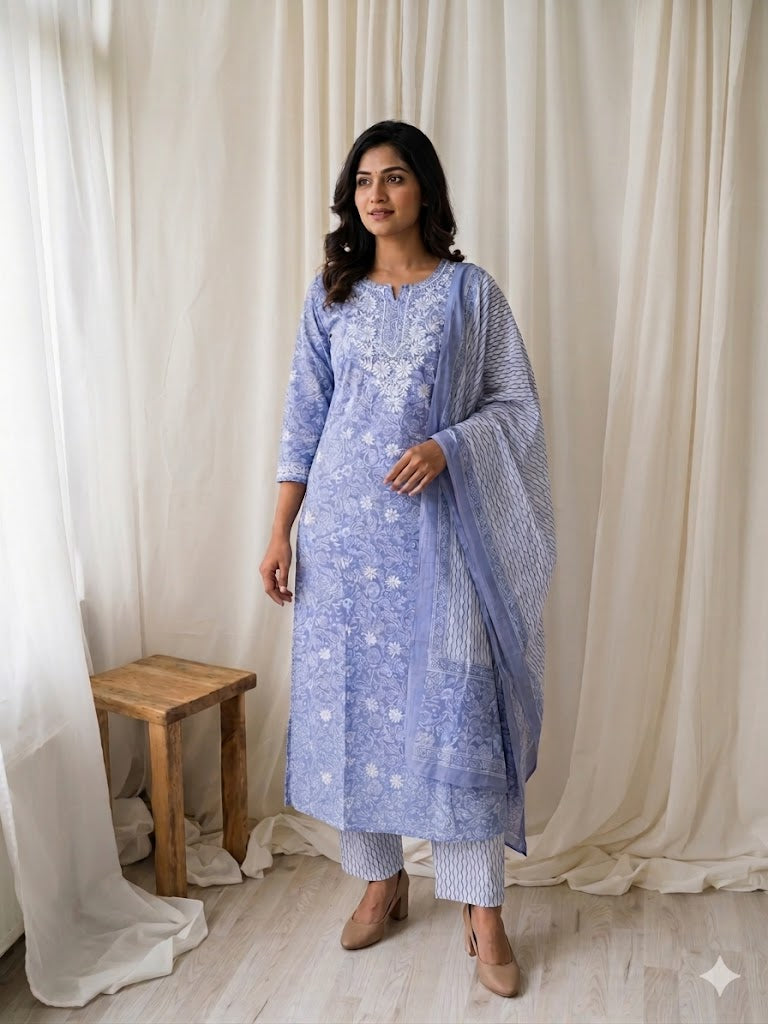 LILAC RADIANCE KURTI SET-1016