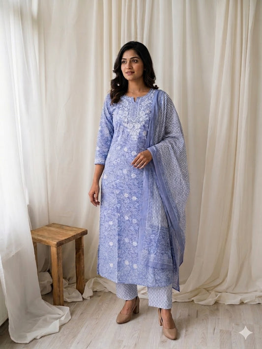 LILAC RADIANCE KURTI SET-1016