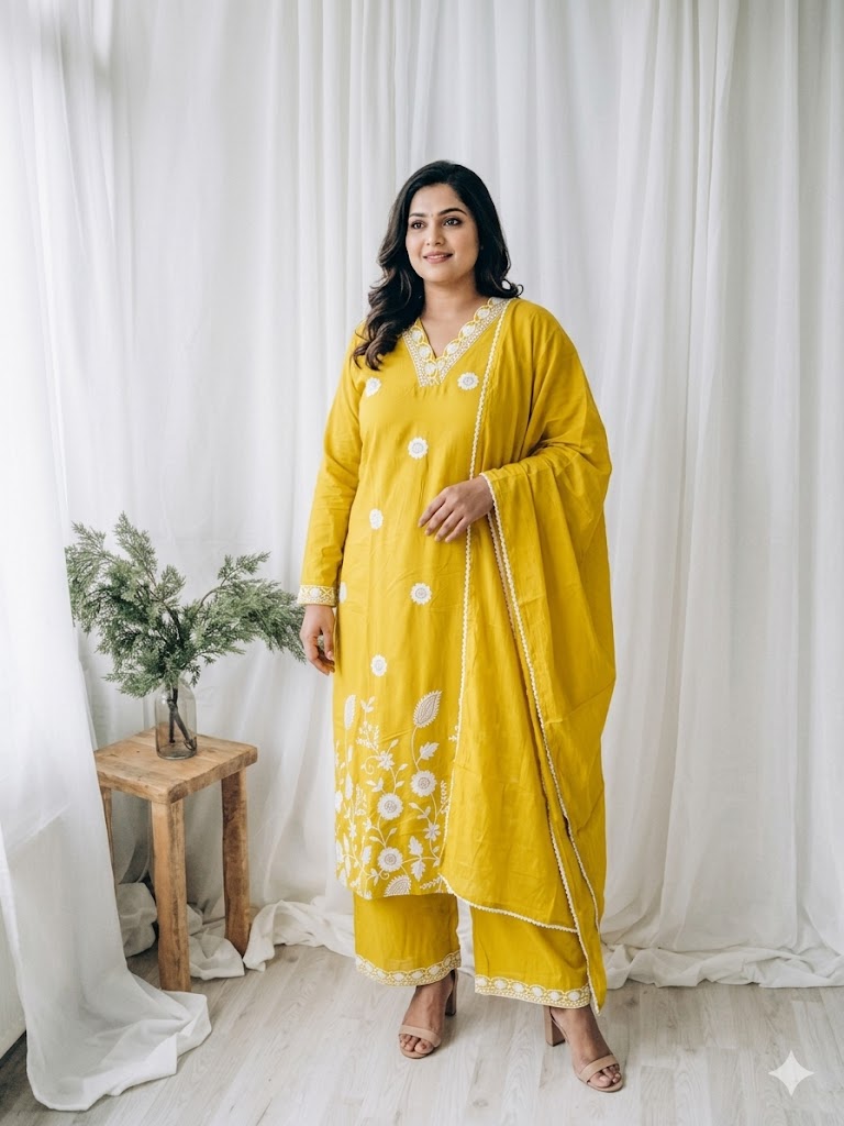 YELLOW PETAL ETHNIC SUIT-1257