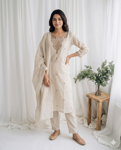 KHADI PEONY KURTI SET-1565