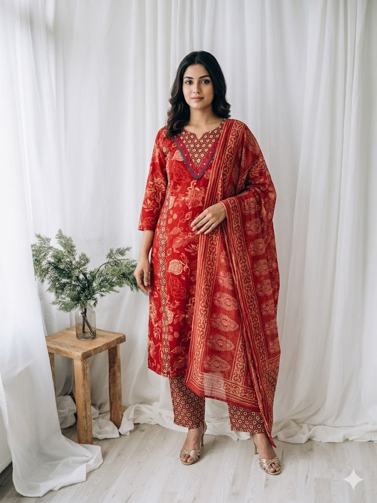 RUST ROYALE KURTI SET-1333