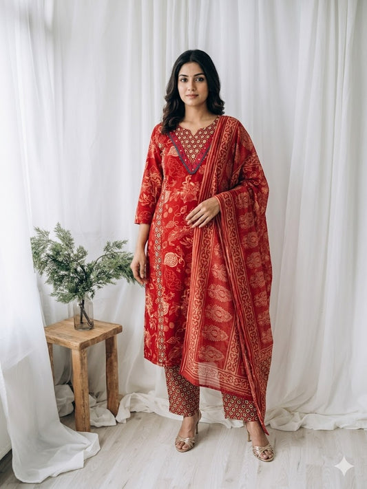 RUST ROYALE KURTI SET-1333