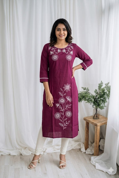 PINK FLORAL KURTI-6080