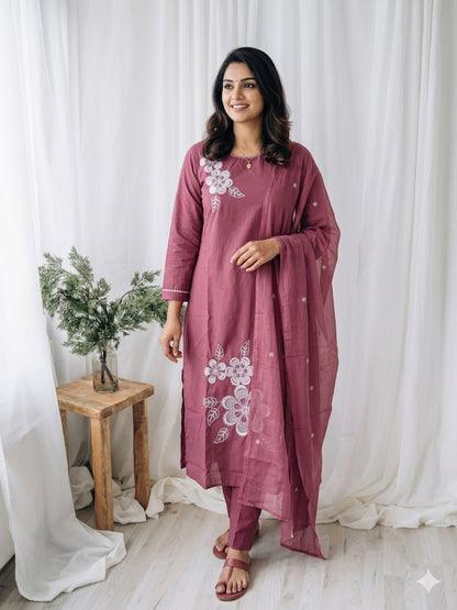 MIRELLE DUSTY PINK KURTI SET-1592