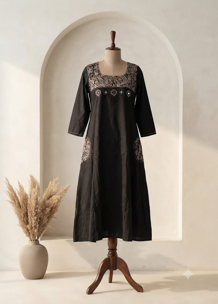 BLACK KALAMKARI COORDSET-0136