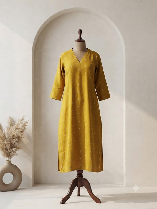 YELLOW HANDLOOM COORDSET-0157