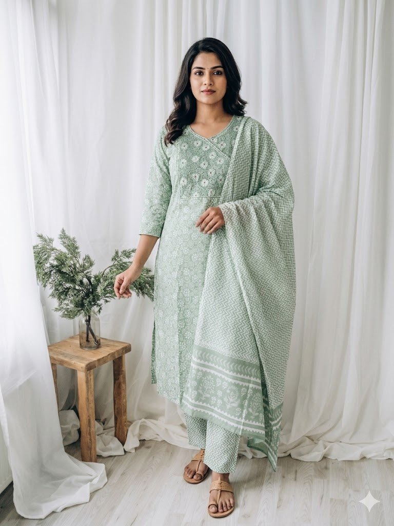 ZEHRA GREEN KURTI SET-1273