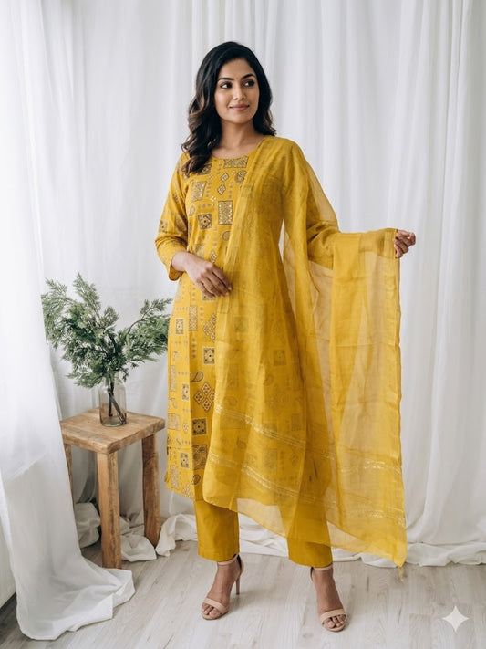 MARIGOLD MAGIC ETHNIC SUIT - 1024