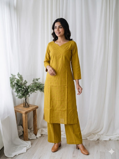 EXECUTIVE YELLOW COORDSET-0110