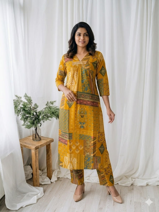 RANGREZ YELLOW CO-ORD SET-0034